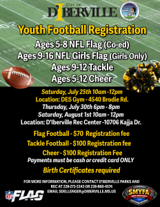 Youth Football Reg 2026 Cod Fb Registration Flyer